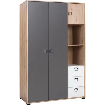 Šatní skříň KEVIN | šatní skříň 1 | 120 cm | dub artisan/grafit/bílá