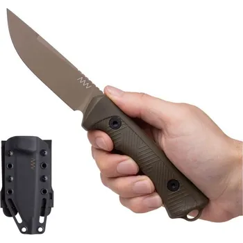 lovecký nůž ANV Knives® Nůž s pevnou čepelí P200 ANV®, Barva: Olive Drab, Varianta: Písková čepel - Cerakote