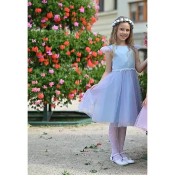 Dívčí šaty Dívčí luxusní šaty Klára modro růžové s tylem MK42 (BZ-167)
