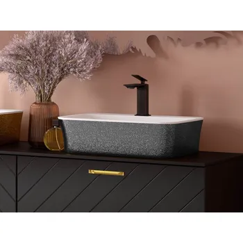 Umyvadlo Hopa Assos S-Line Glam Umyvadlo na desku 52x41 cm, grafitová, KEASSLINDGLAM03