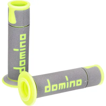 Chránič ruky pro motocykl Gripy Domino A450 On-Road Racing šedá / žlutá s otevřenými konci 48749