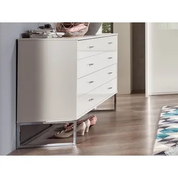 Komoda Komoda se zásuvkami KANSAS bílá champagne/sklo