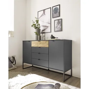 Komoda Komoda s podnoží ACAPULCO grafit/černá