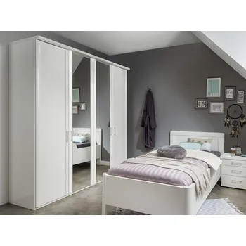 Šatní skříň Šatní skříň se zrcadlem BERN alpská bílá