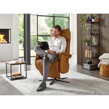 Křeslo Kožené polohovací televizní křeslo Sitzgefühl 2 s elektrickým polohováním