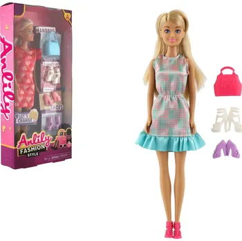 Panenka Teddies Panenka Anlily plast 28cm s módními doplňky 2 barvy v krabičce 15x32x5cm