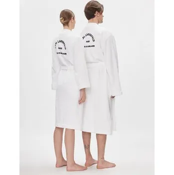 Dámský župan KARL LAGERFELD Župan Unisex Logo 225W2190 Bílá M