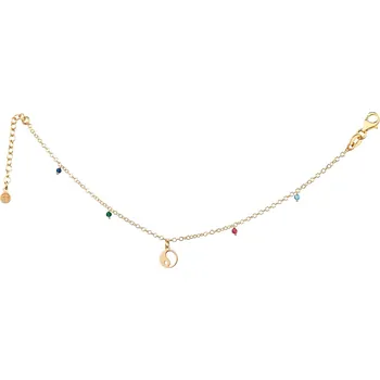 Náramek Pozlacený stříbrný náramek se sklem - jin a jang - AP531-7986