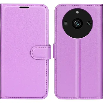 Pouzdro na mobilní telefon Litchi knížkové pouzdro na Realme 11 Pro 5G/11 Pro+ 5G - fialové