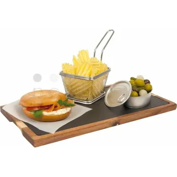 OEM deska servírovací dřevo a břidlice 325x260