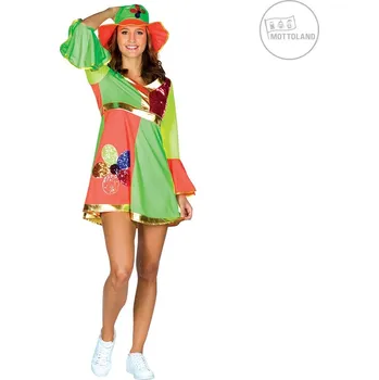 Karnevalový kostým Mottoland Hippie dámský kostým s kloboukem - velikost 48/50
