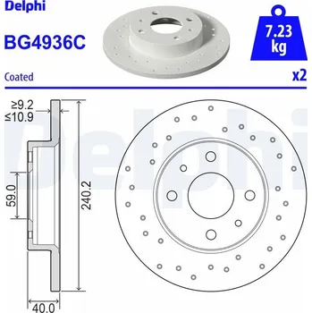 Brzdový kotouč Brzdový kotouč DELPHI BG4936C