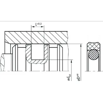 Pístní těsnění KPUOR70 25x17,5/3,2 AU95 Rubena