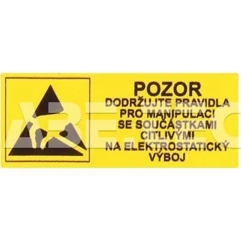 ESD Lepicí štítky - varovný štítek ESD, 40x16mm, 40ks/list - 201100090