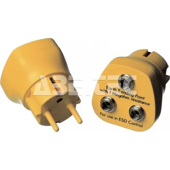 ESD Zemnicí vidlice do zásuvky, evropský plug, 3 x 10mm patent, 1MΩ - 101005786