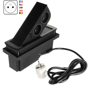 Elektrická zásuvka SFL Výklopná elektrická zásuvka CIZO 2x230 + 2xUSB - FRENCH / Černá