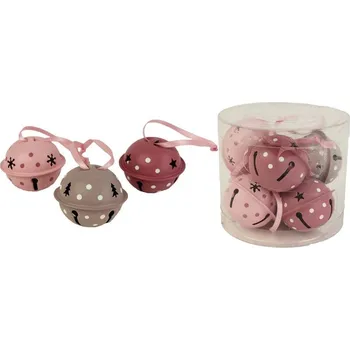 Vánoční dekorace K1151 Rolničky kovové barevné 6 ks