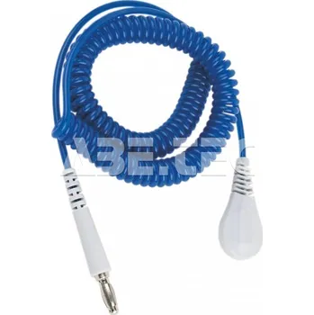 ESD Spirálový uzemňovací kabel Jewel®, 10mm/banánek, 1,8m, modrý, 60 - 101006221