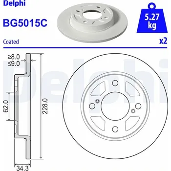 Brzdový kotouč Brzdový kotouč DELPHI BG5015C