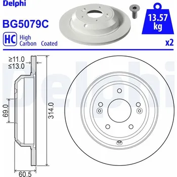 Brzdový kotouč Brzdový kotouč DELPHI BG5079C