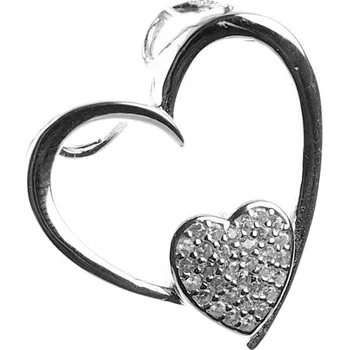 Přívěsek Argento 84648 Stříbrný přívěsek - srdíčko, čiré kulaté zirkony