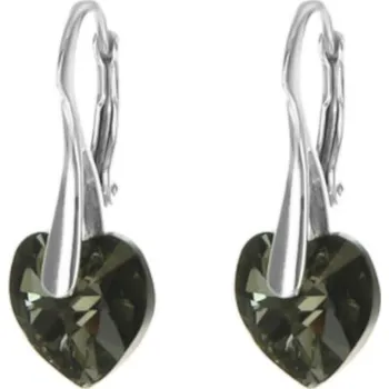 Náušnice Argento 62978 Stříbrné náušnice - srdíčka, křišťál Swarovski ve tvaru srdíčka