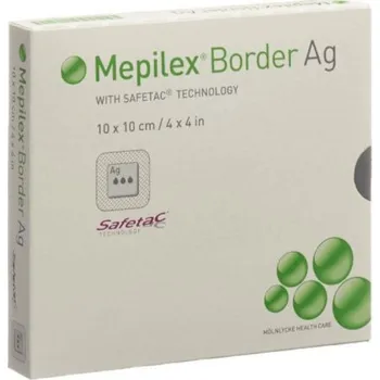 Krytí na ránu Mölnlycke Mepilex Border Ag 10 x 10 cm 5 ks