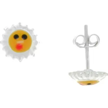 Náušnice Argento 63109 Stříbrné náušnice - slunce, barevná glazura