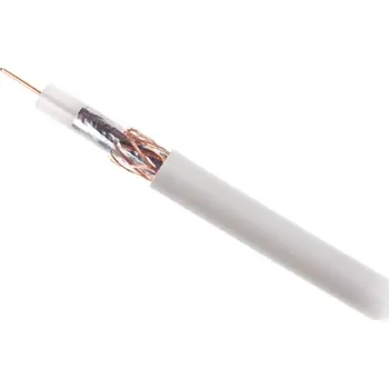 elektrický kabel Kabel koaxiální DAMIJA 63010576, PVC, průměr vodiče 1,05mm, průměr pláště 4,8mm, vnitřní, bílý, 100m