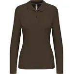 KARIBAN Dámská polokošile pique dl.rukáv Velikost: M, Barva: tmavá khaki
