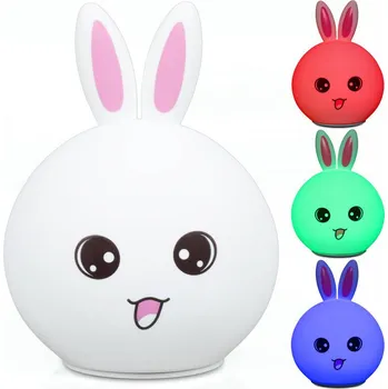 Lampička Silikonová LED RGB 3W noční lampička, králíček