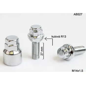 Šroubek na kolo Zajišťovací šrouby M-BLOCKY M14x1,50x27mm, koule R13, klíč 17/19 (Pojistné šrouby M-BLOCKY)