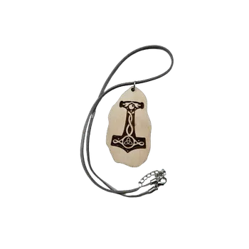 Náhrdelník DCH Vikingský náhrdelník ze dřeva - Thorovo kladivo Šňůrka: Černá