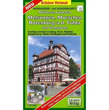 Radwander- und Wanderkarte Mittleres Fuldatal, Melsungen, Morschen, Rotenburg a.d. Fulda und Umgebung