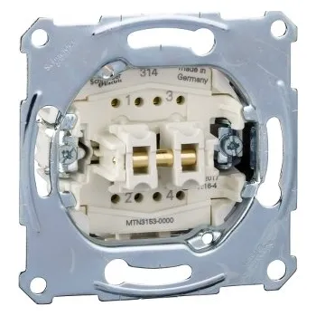Elektroinstalační materiál SCHN MTN3153-0000 Merten - Mechanismus tlačítka dvojitého řazení 1/0+0/1, 10 A (1 spínací + 1 rozpín