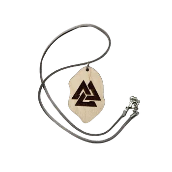 Náhrdelník DCH Vikingský náhrdelník ze dřeva - Valknut Šňůrka: Tmavě hnědá