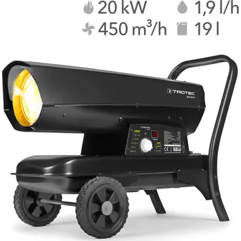 Průmyslové topidlo Naftové topidlo s přímým spalováním IDX20D TROTEC - 20 kW, 450 m³/h, termostat (Olejový topný automat IDX 20 D Trotec)
