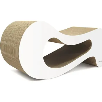 Škrabadlo pro kočky kartonové LEKTU 65 x 28 x 26 cm bílé