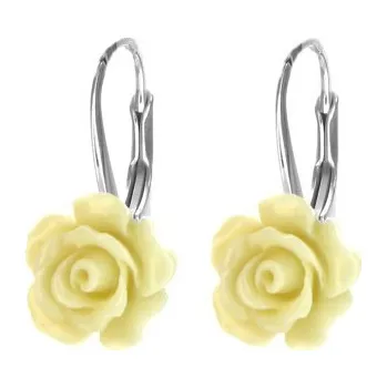 Náušnice Argento 63272 Stříbrné náušnice růžička - glazura