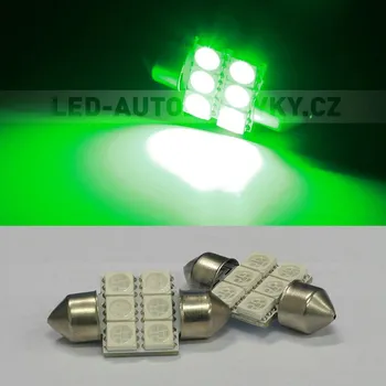Autožárovka Sufitka zelená - Super Light, 6 SMD LED, 31mm (LED sufitka zelená - Super Light)