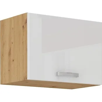 Kuchyňská linka MEADOW, skříňka horní 50 GU-36 1F, korpus: dub artisan, dvířka: bílý lesk + vyzvednutí ZDARMA