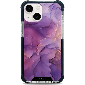 Pouzdro na mobilní telefon Odolný obal Mobiwear MagSafe Elite Bumper - Apple iPhone 13 Mini - D020D Fialový mramor (Odolný kryt, pouzdro, obal Mobiwear Elite Bumper na mobil Apple iPhone 13 Mini - D020D Fialový mramor, materiál Plast + TPU silikon + kov - zesílená ochrana telefonu,