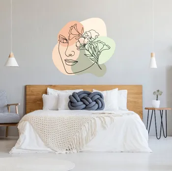 Samolepící dekorace Samolepka na zeď "Ženská tvář"