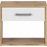 Noční stolek UNGERIA, dub wotan/bílý mat + vyzvednutí ZDARMA