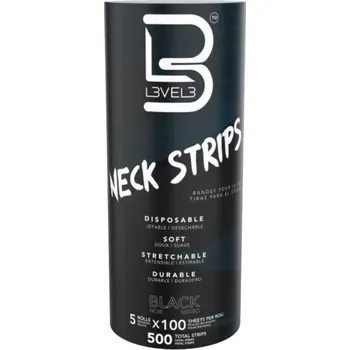 Černé krepové límce L3VEL3 Neck strips Black 500 ks