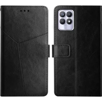 Pouzdro na mobilní telefon S-T-A-R Kožené pouzdro Realme 8i, Narzo 50 černé, black, model knížka, řada "Y Stitching"