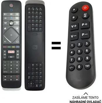 Dálkový ovladač Philips YKF400-002 náhradní dálkový ovladač pro seniory bez zadní klávesnice