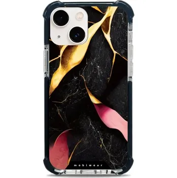 Pouzdro na mobilní telefon Odolný obal Mobiwear MagSafe Elite Bumper - Apple iPhone 13 Mini - D019D Černý a zlatavý mramor (Odolný kryt, pouzdro, obal Mobiwear Elite Bumper na mobil Apple iPhone 13 Mini - D019D Černý a zlatavý mramor, materiál Plast + TPU silikon + kov - zesílená)