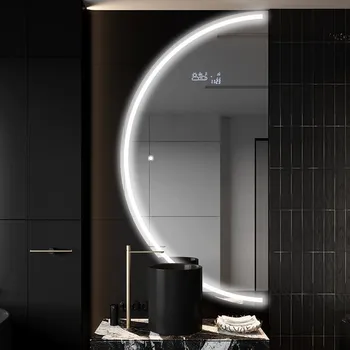 Zrcadlo Moderní LED Půlkruhové Zrcadlo - Stylové Osvětlení pro Koupelnu D223