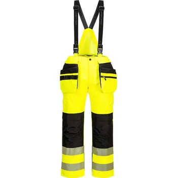 reflexní vesta PORTWEST HI-VIS PW356 / Reflexní nepromokavé kalhoty s laclem - HV žlutá/černá M